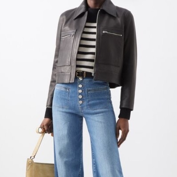 Frame X Claudia Schiffer Le Hardy Wide-leg Jeans - Sz. 32 - NWT - Picture 2 of 11